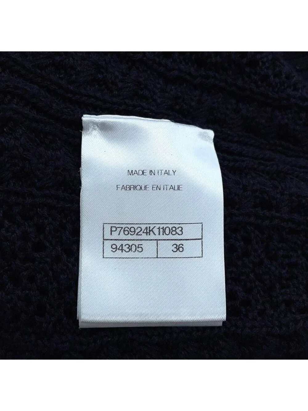 Chanel Knit Coco Beach Short Sleeve Mark Cotton Top Black Sweater
